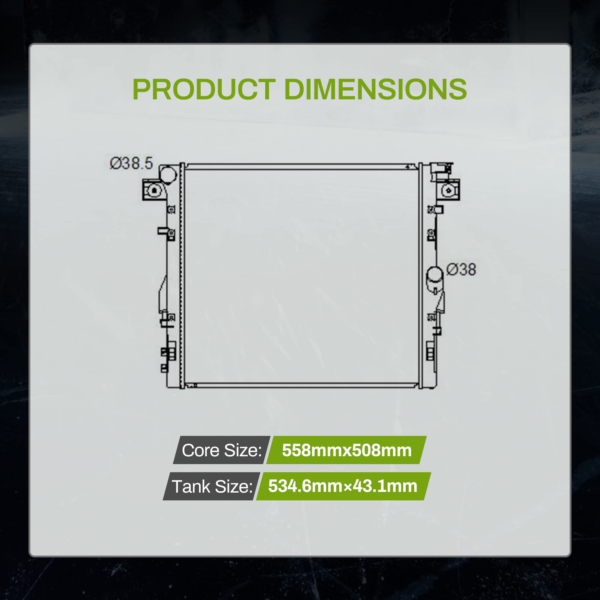 AUTOSAVER88 radiator designed for Jeep Wrangler fit confirming model compatibility
