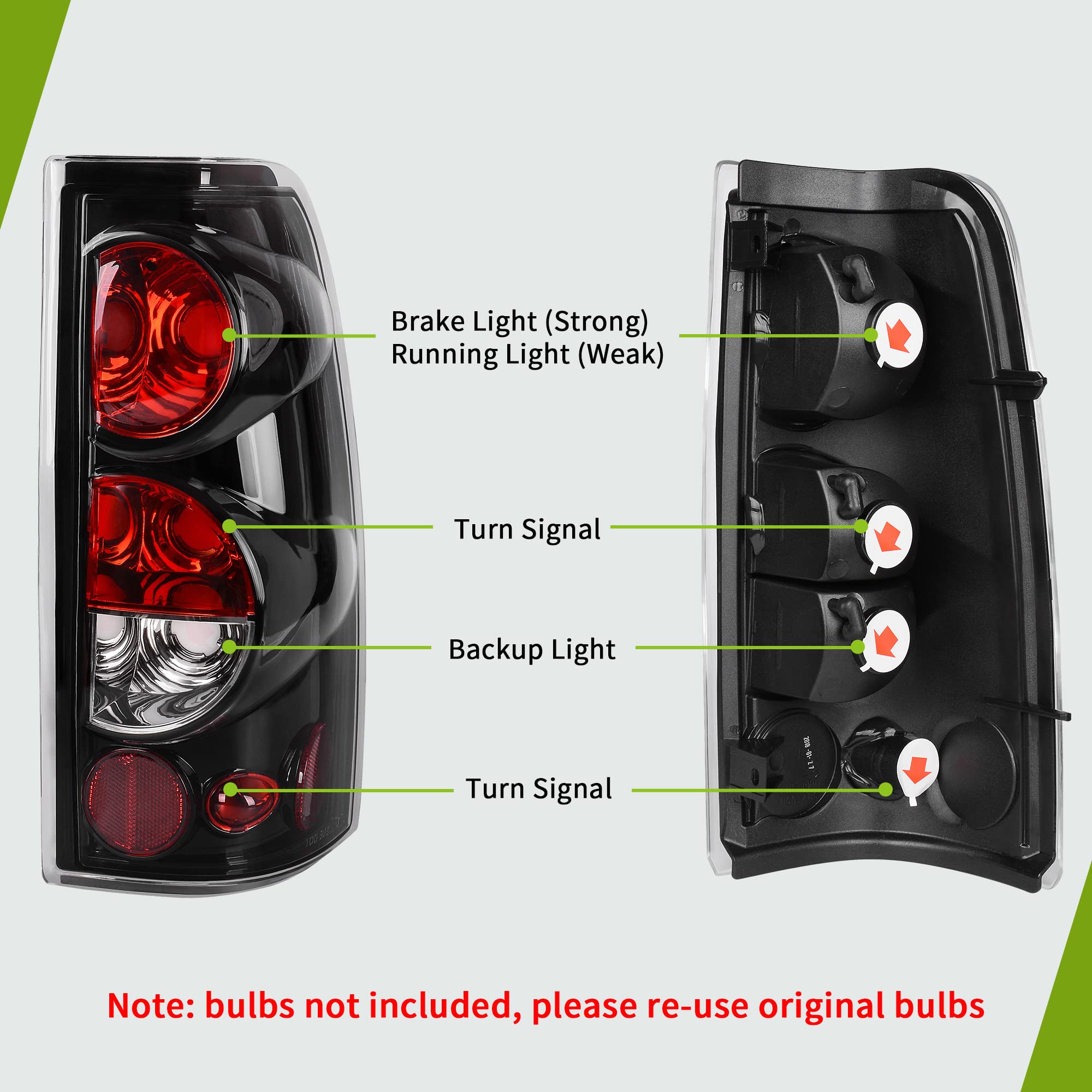 AUTOSAVER88 tail light assembly for Silverado Classic 2007 rear lens exact OEM look