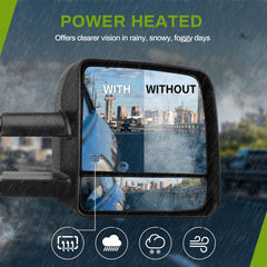 Autosaver88 tow mirrors heated function clears frost for safer driving.