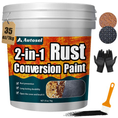 Autosel 2-in-1 rust converter bottle for easy rust treatment.