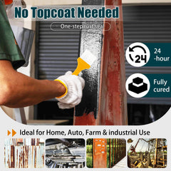 Autosel heat-resistant-rust-paint applied on metal components to withstand high temperatures.