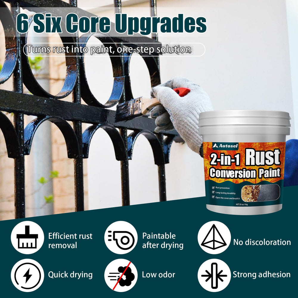 Autosel rust converter after coating forming a paint-ready surface.