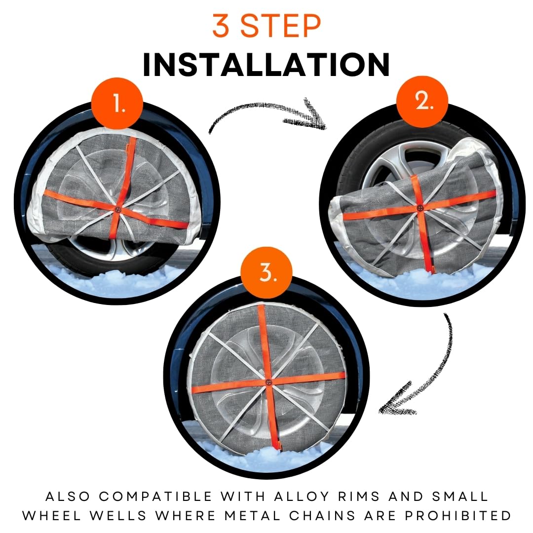 AutoSock HP697 easy three-step installation demonstrated for quick setup.