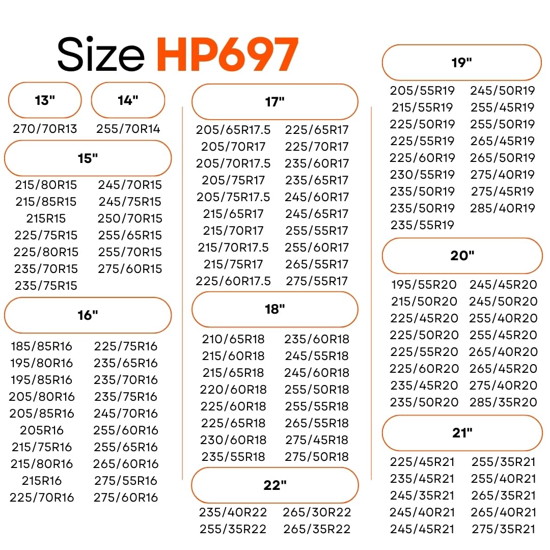 AutoSock HP697 lightweight design offers secure traction without bulk.