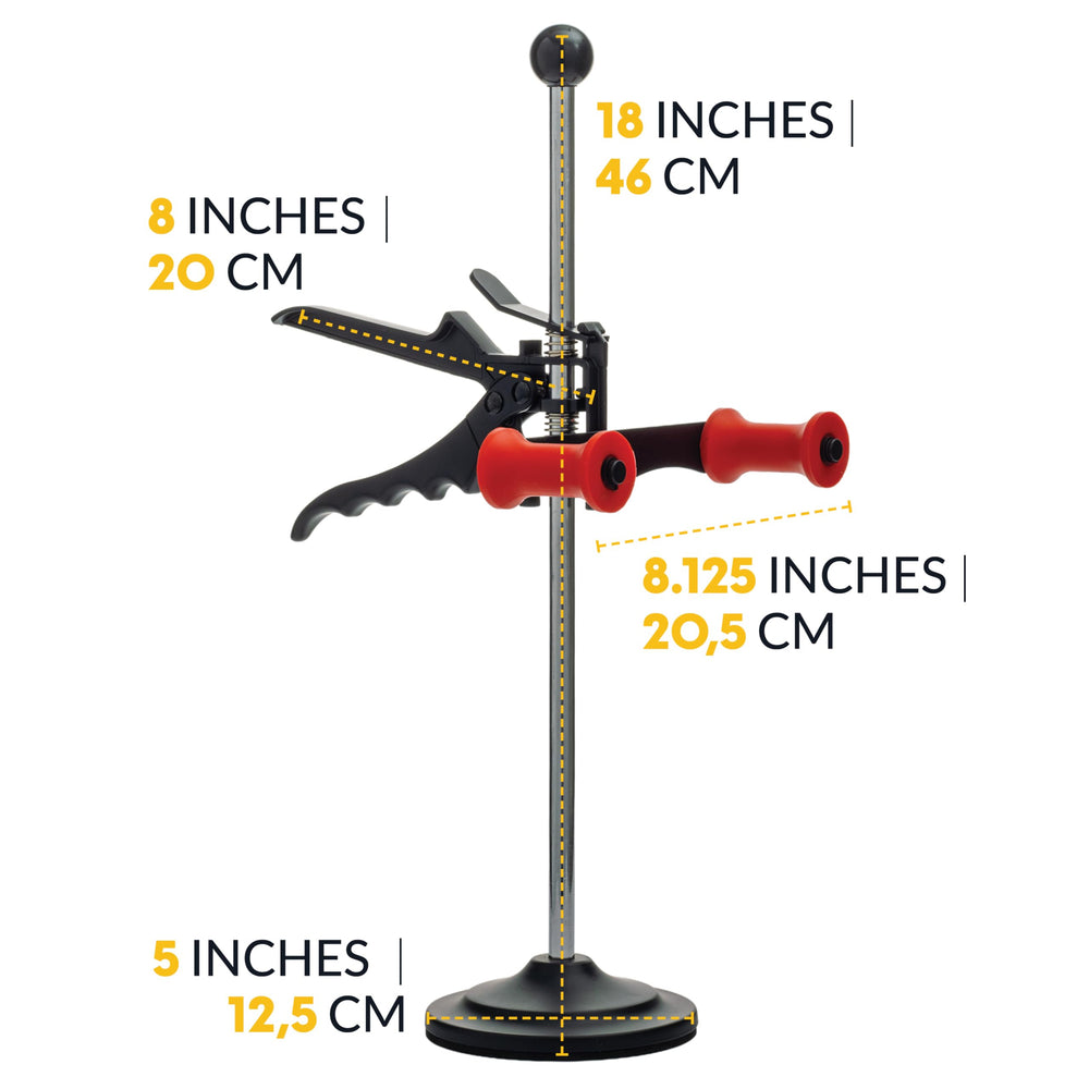AUTOSOLO durable construction with rubber and iron withstands daily workshop use.