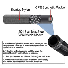 Autoutfit AN6 6AN straight end hose for secure connections