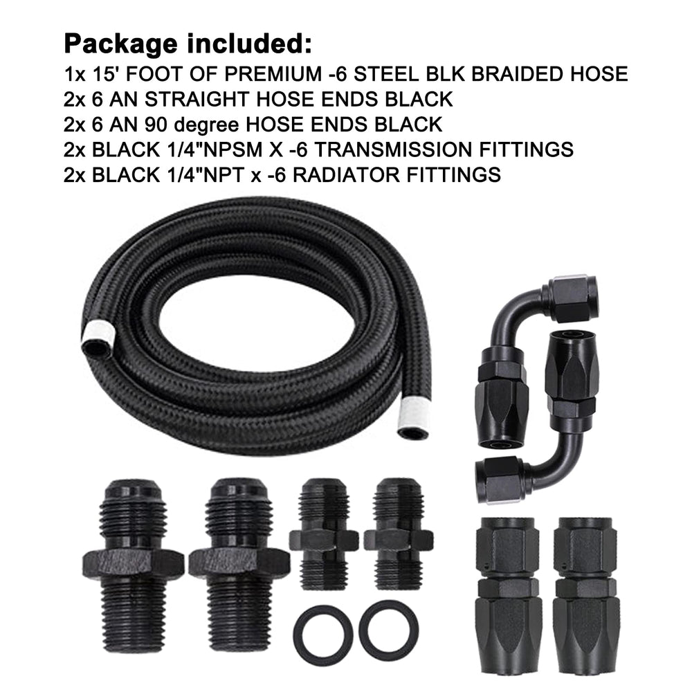 Autoutfit AN6 transmission fittings with O-ring compatibility