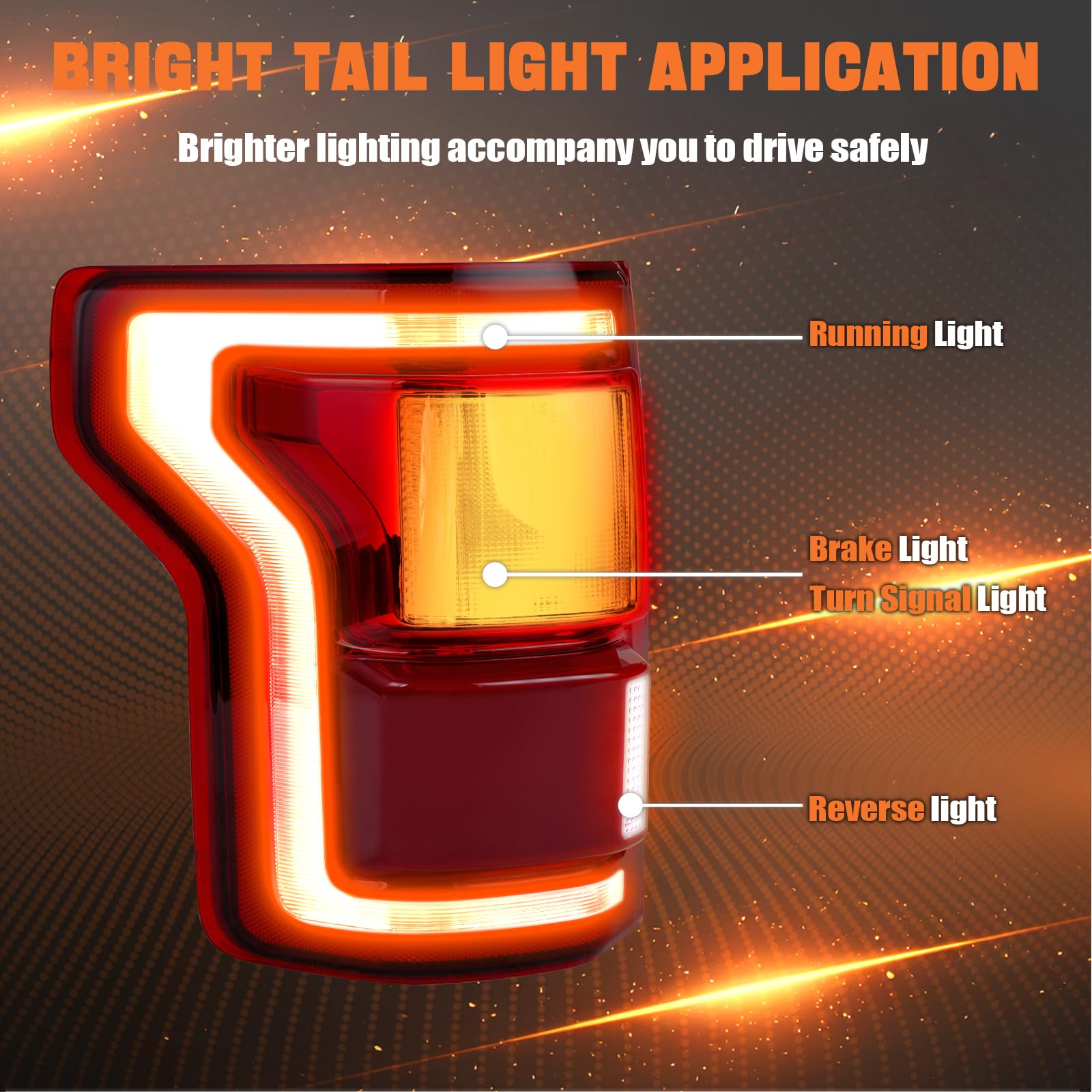 Autoverve tail light brake lamp offers clear illumination for safer braking.
