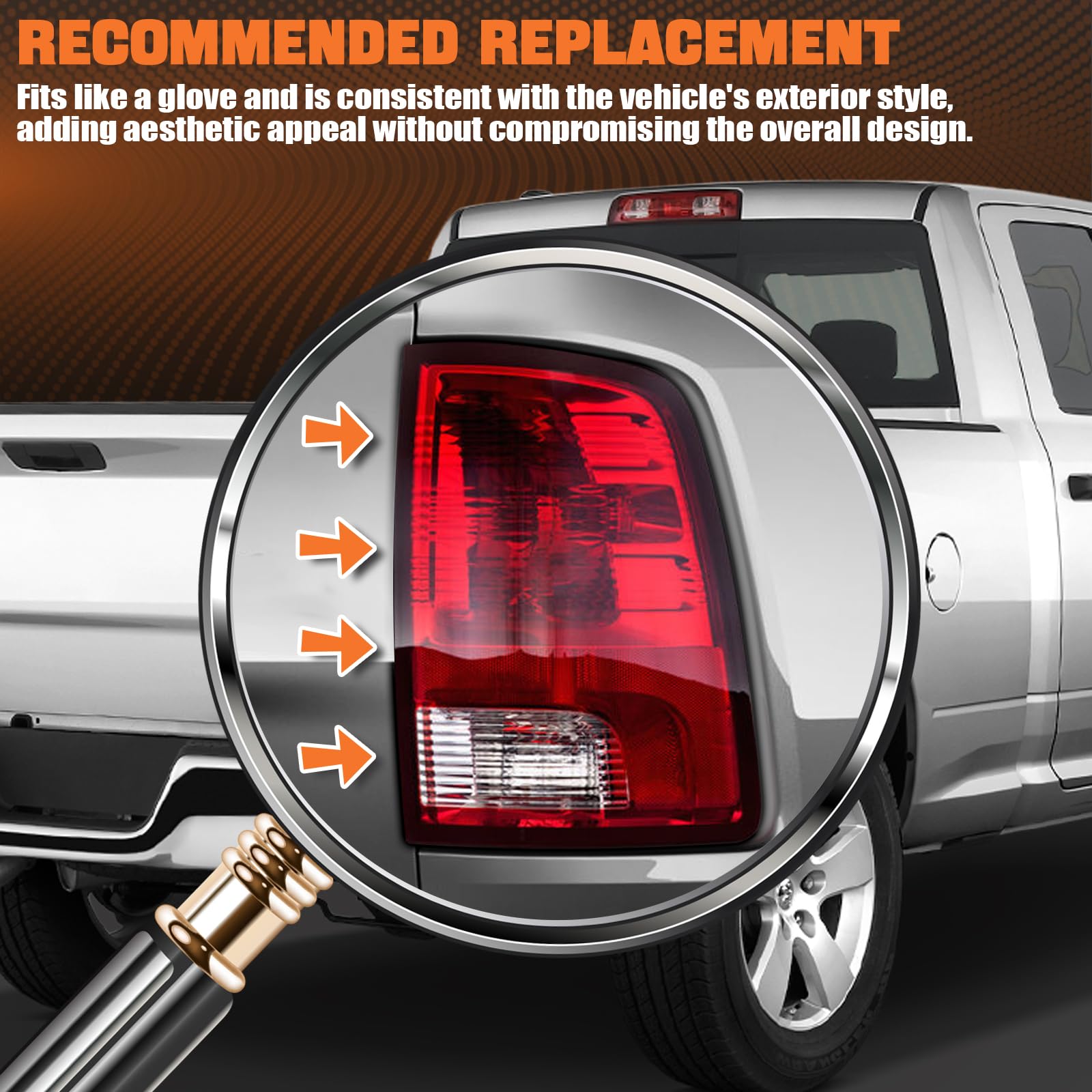 Autoverve tail light right for Dodge Ram Classic 1500 improves rear signaling