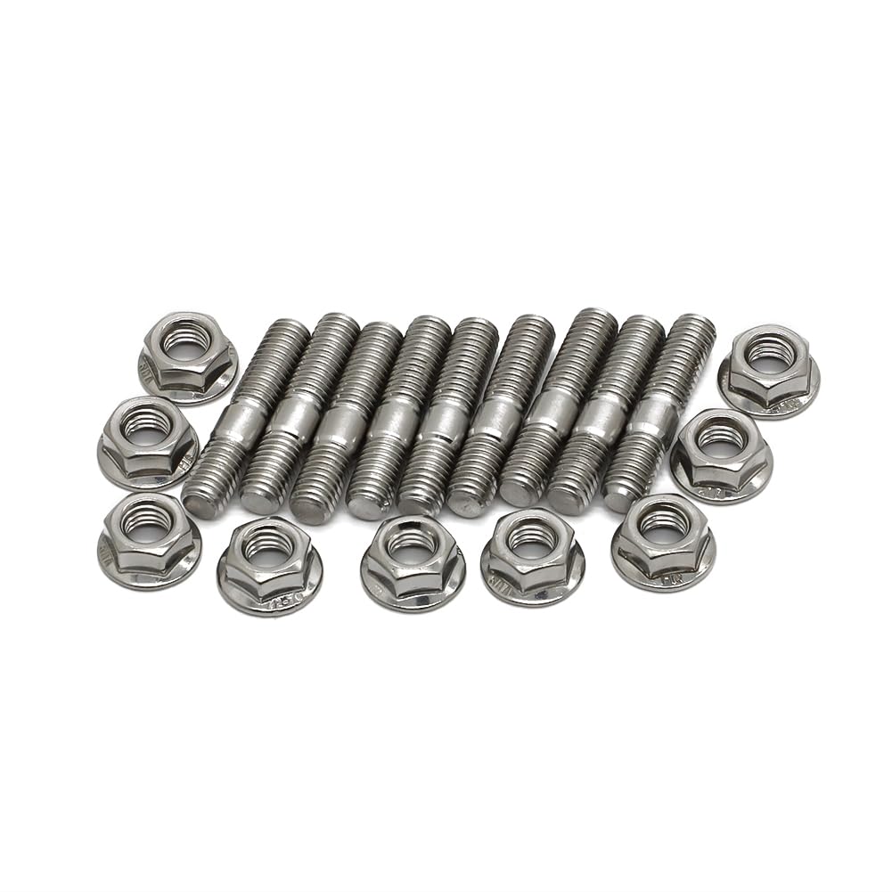 Close-up of 304 stainless steel studs and nuts highlighting durability