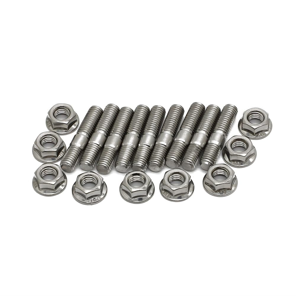 Close-up of 304 stainless steel studs and nuts highlighting durability