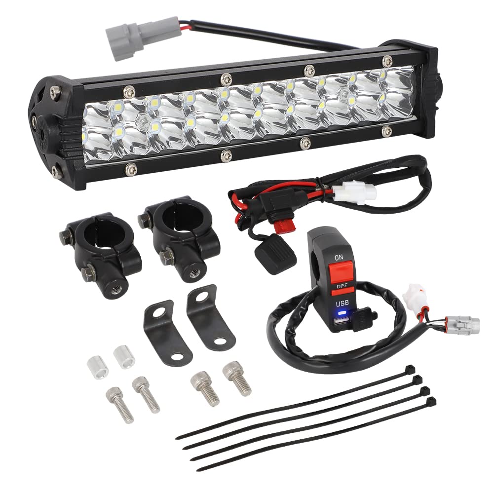 AUTOVIC light bar kit front view highlights compact 60W performance for dirt bikes.