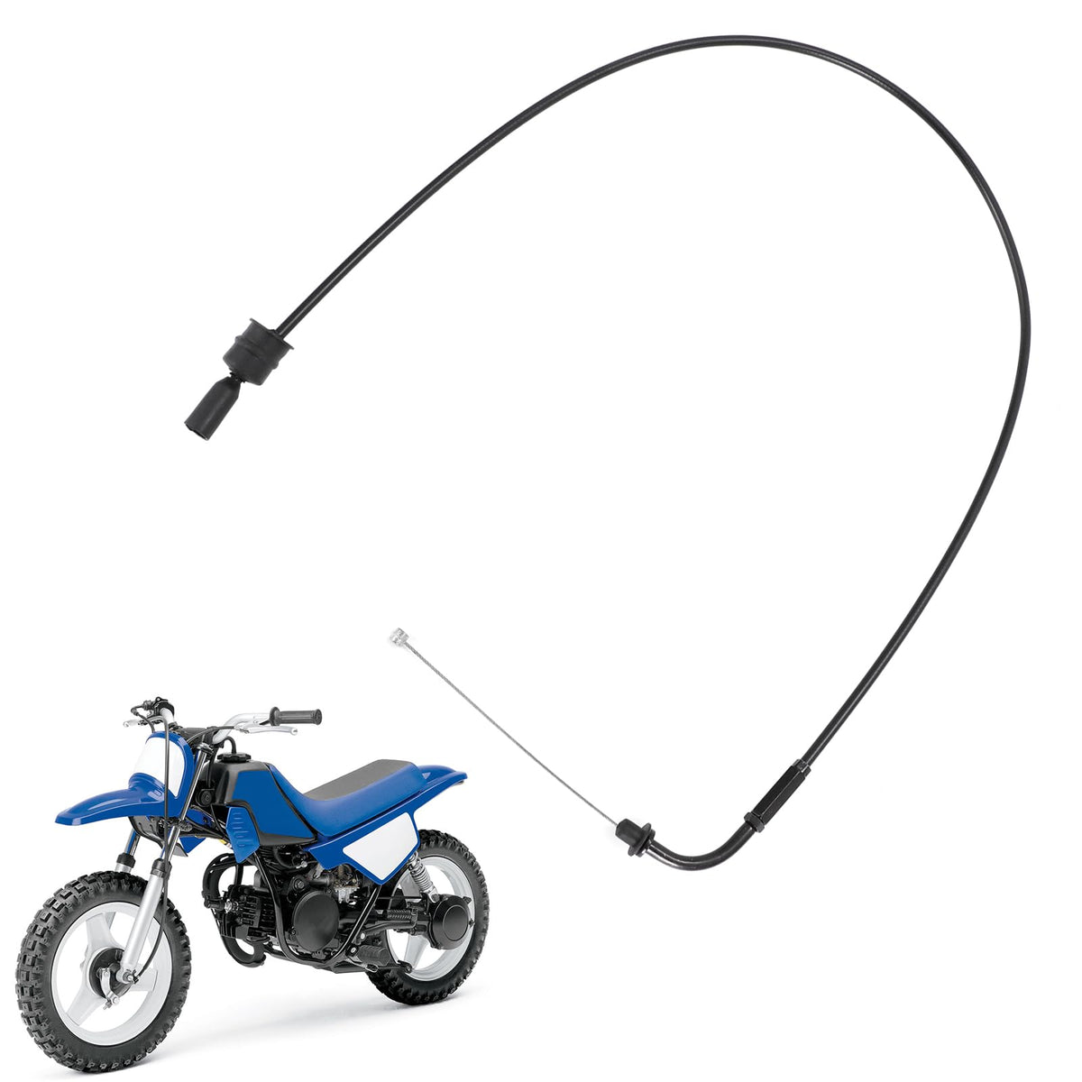 AUTOVIC Yamaha PW50 throttle cable end assembly for precise, plug-and-play install.