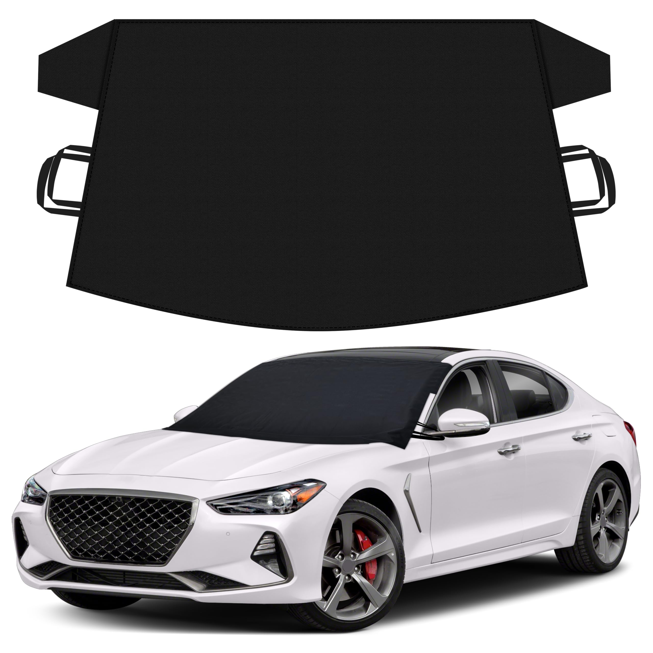 Autovir windshield snow cover provides front coverage to shield from snow and frost.