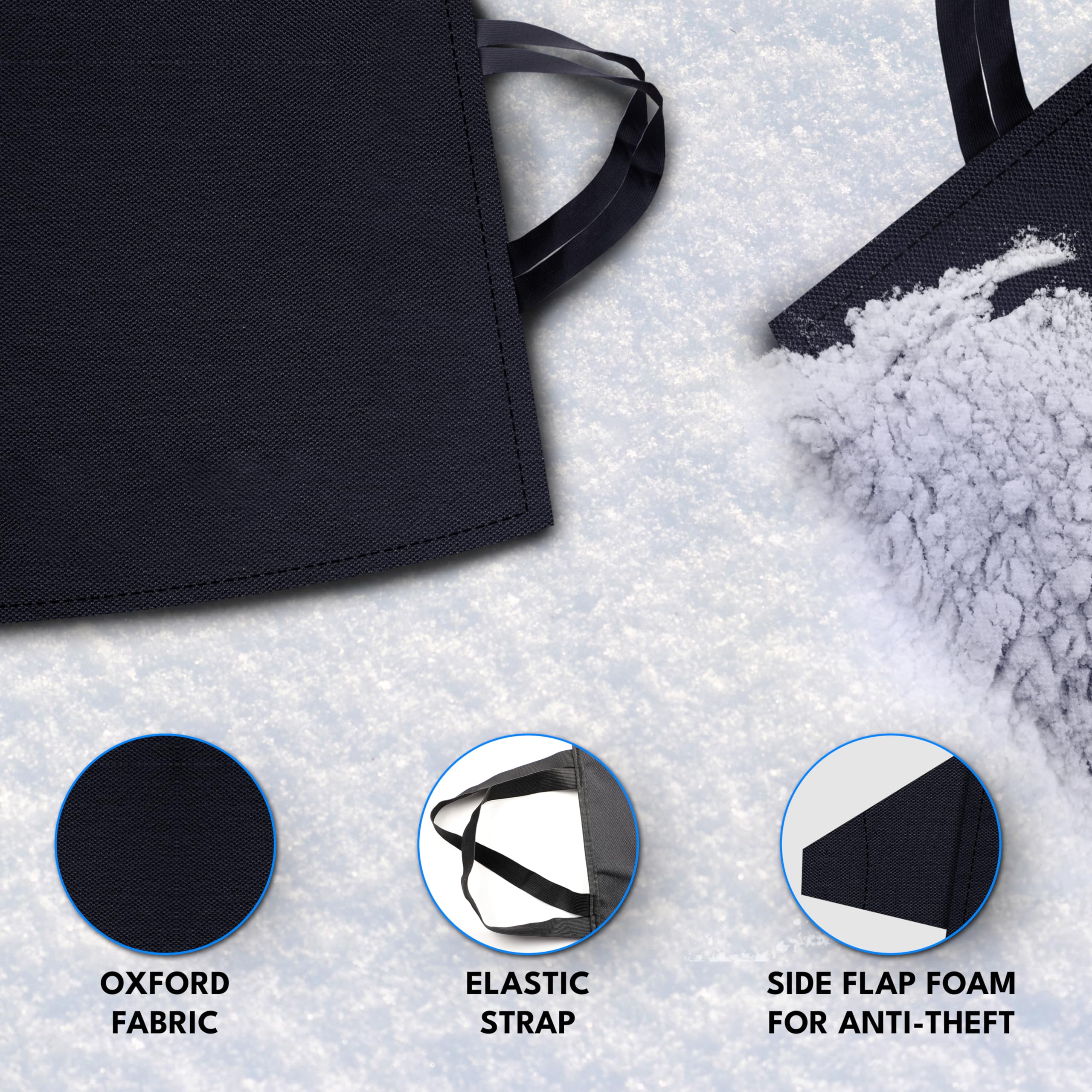 Waterproof, multi layered material protects from snow, rain, and frost.