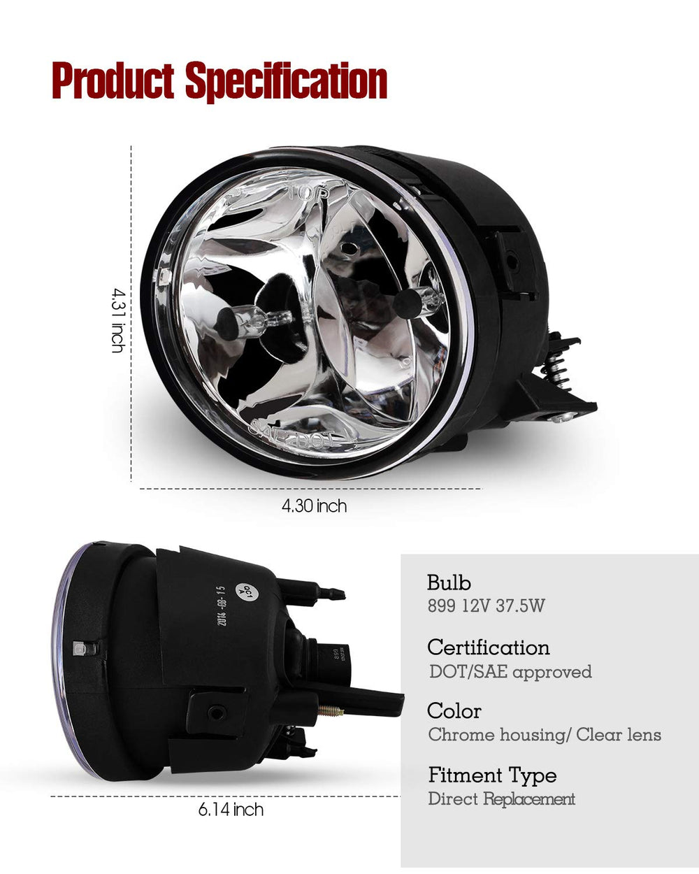 AUTOWIKI fog lights housing sealed — durable construction for harsh weather