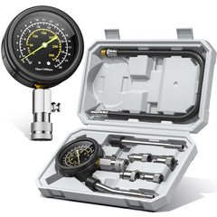 AUTOWN compression tester with 300 PSI triple-scale gauge provides quick engine health checks.