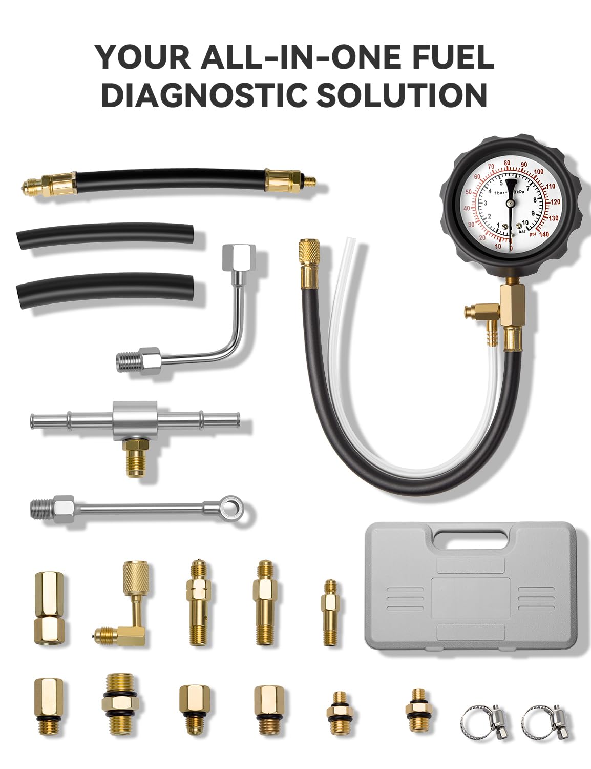 AUTOWN adapter set with eight connectors for diverse fuel ports