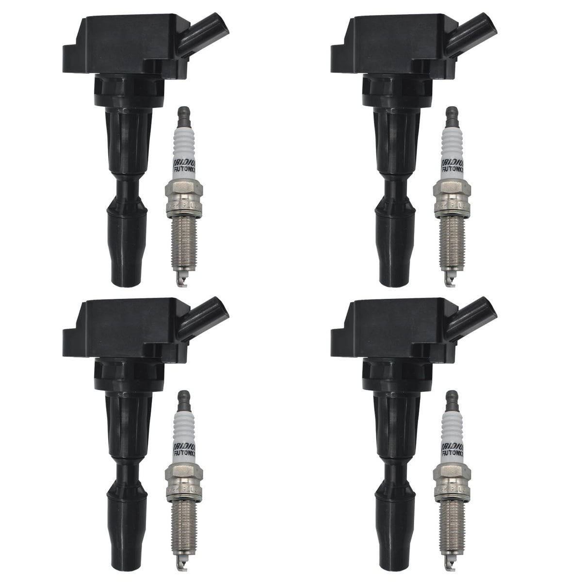 Autowxjq ignition coil and iridium spark plugs front view for reliable ignition.
