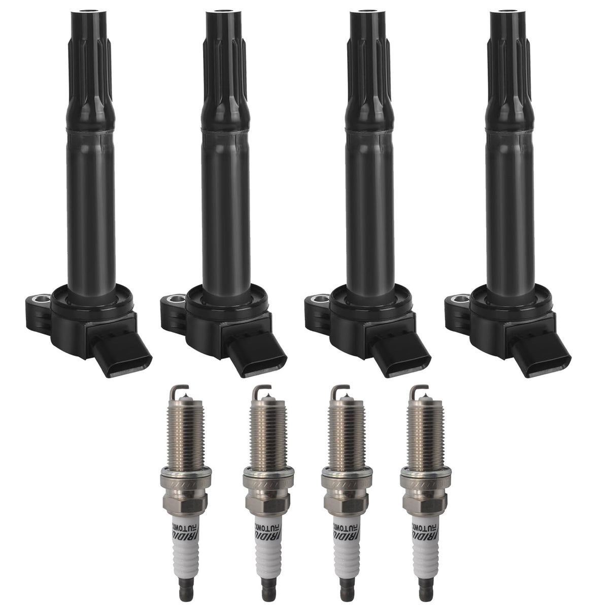 Autowxjq UF487 iridium spark plugs 4pc close-up show rugged durability and precise fit