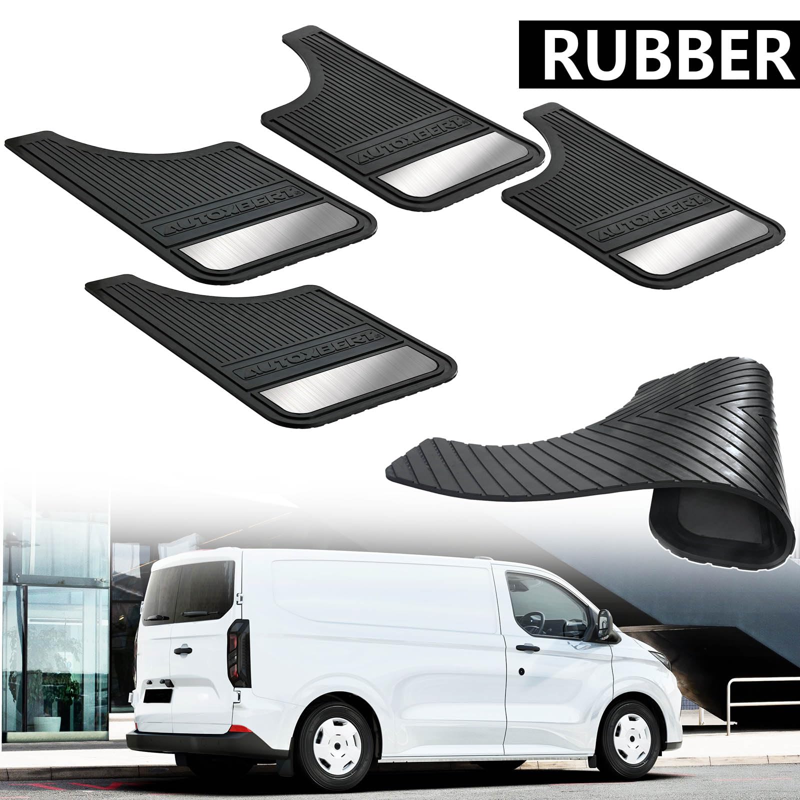 AUTOXBERT mud flaps measure 19x11 inches for universal fit