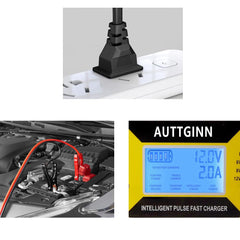 AUTTGINN eight-stage charging sequence supports desulphation and reconditioning.