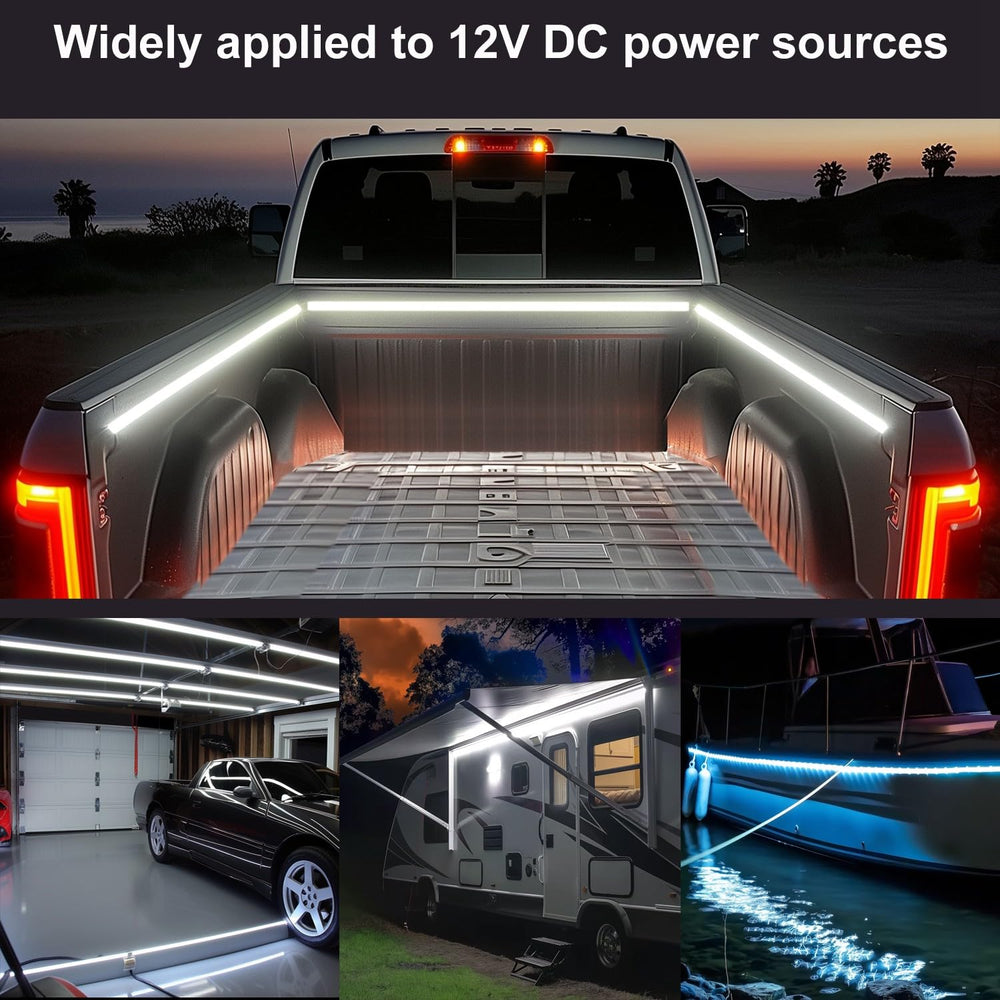 AUTUNEER 12V LED lights ideal for trucks, RVs, and boats.