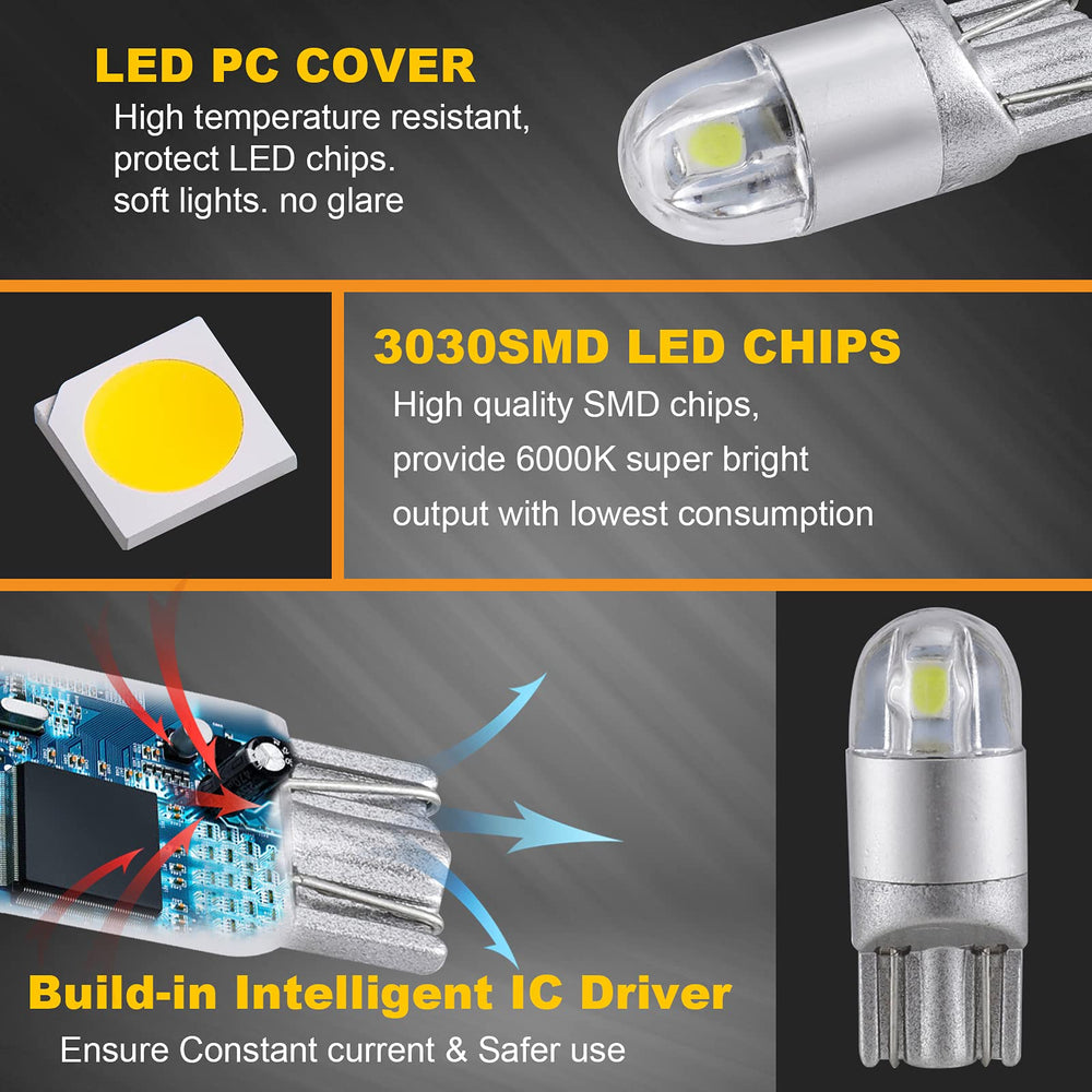 Auxbeam 194 LED bulbs offer crisp courtesy lighting for the cabin