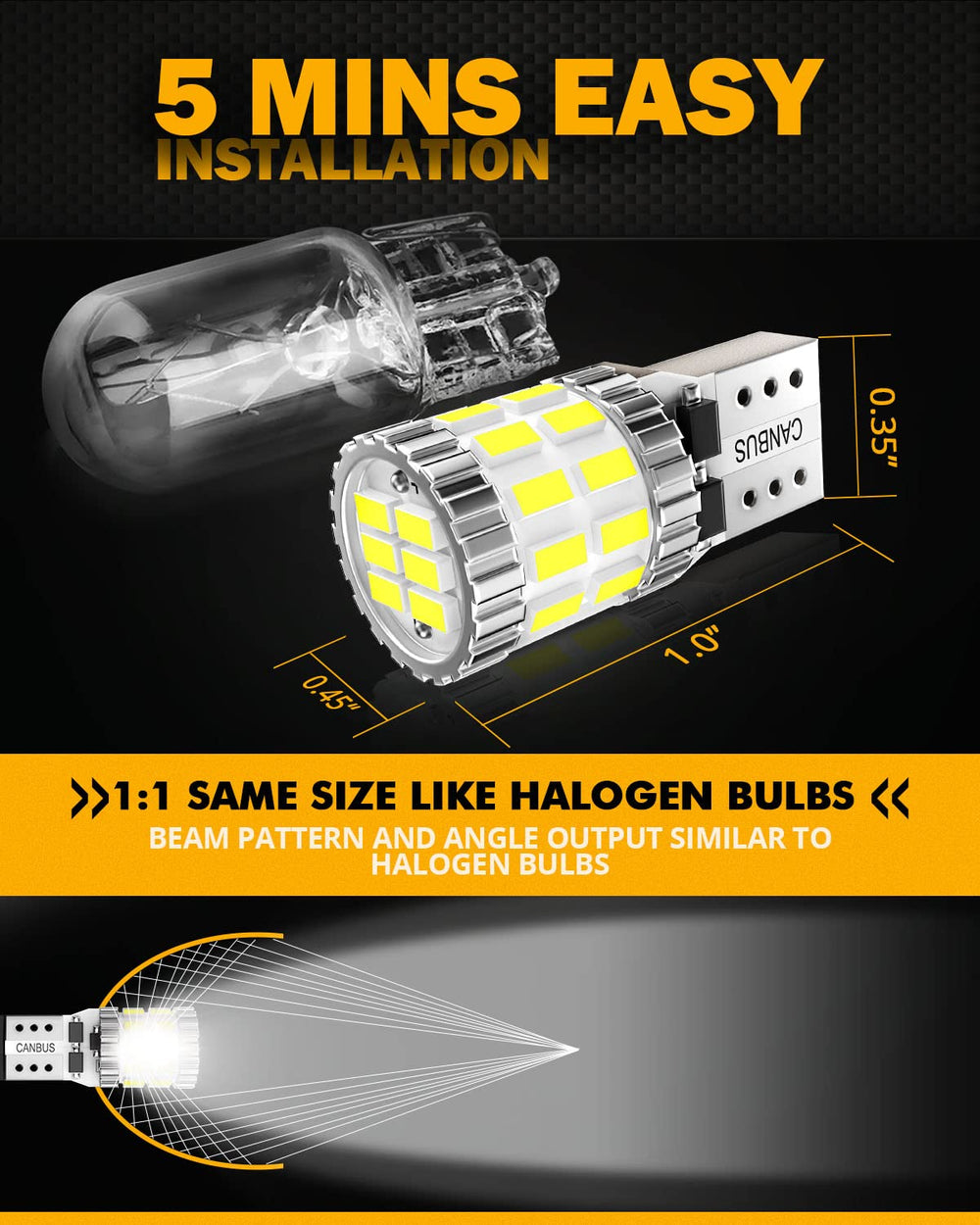 Auxbeam 194 LED bulbs IP68 waterproof for rugged use