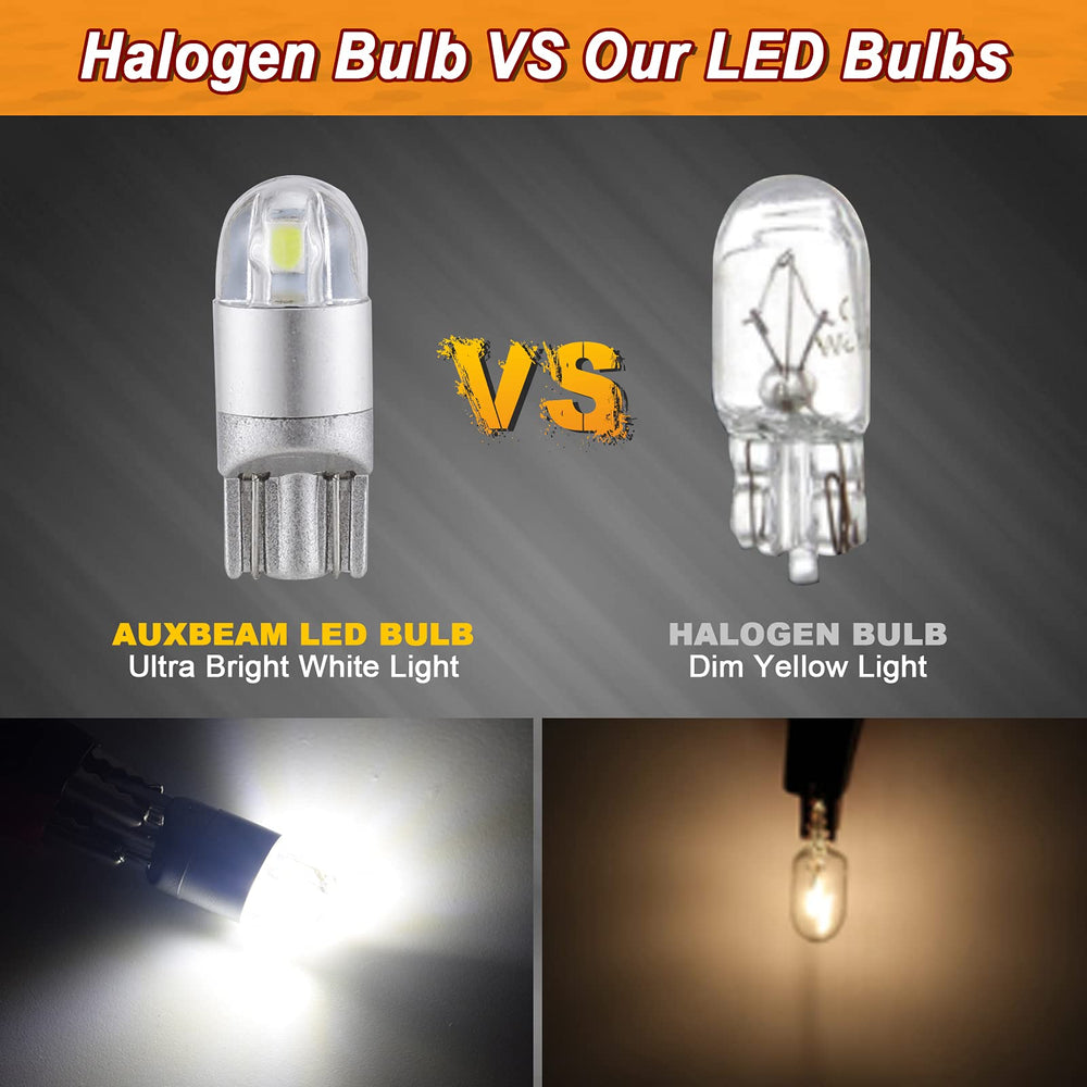 Auxbeam 194 LED bulbs for parking light boost visibility at night