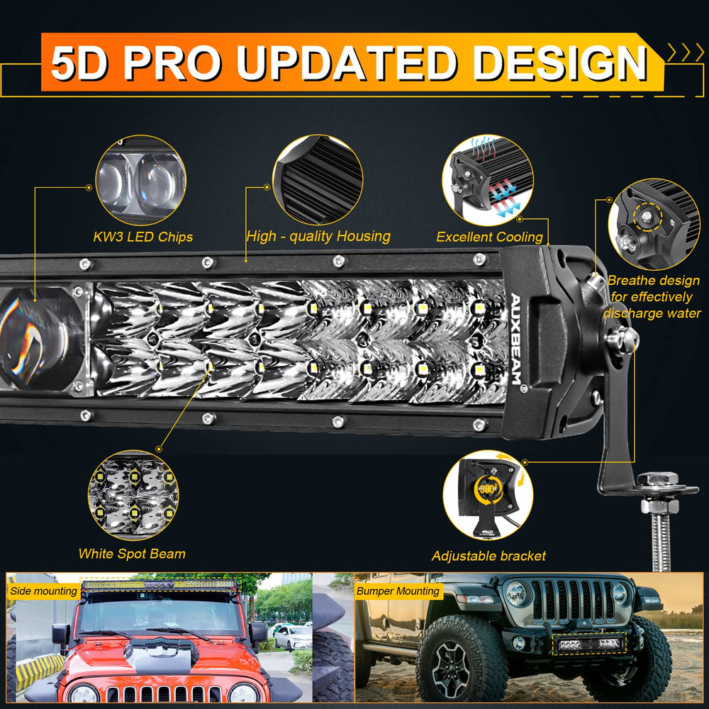 Auxbeam 22in light bar no EMI interference ensures stable radio performance.