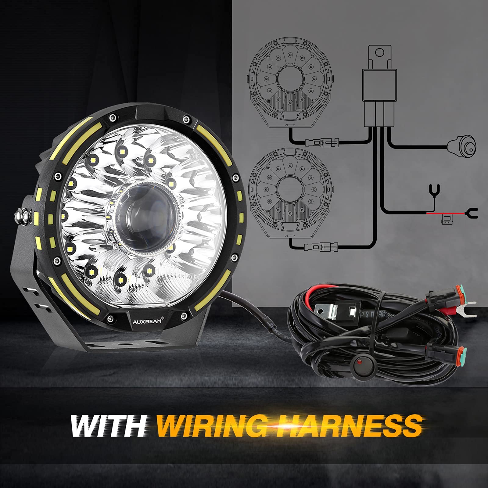 Auxbeam 360-PRO IP68 housing shields against rain and dust