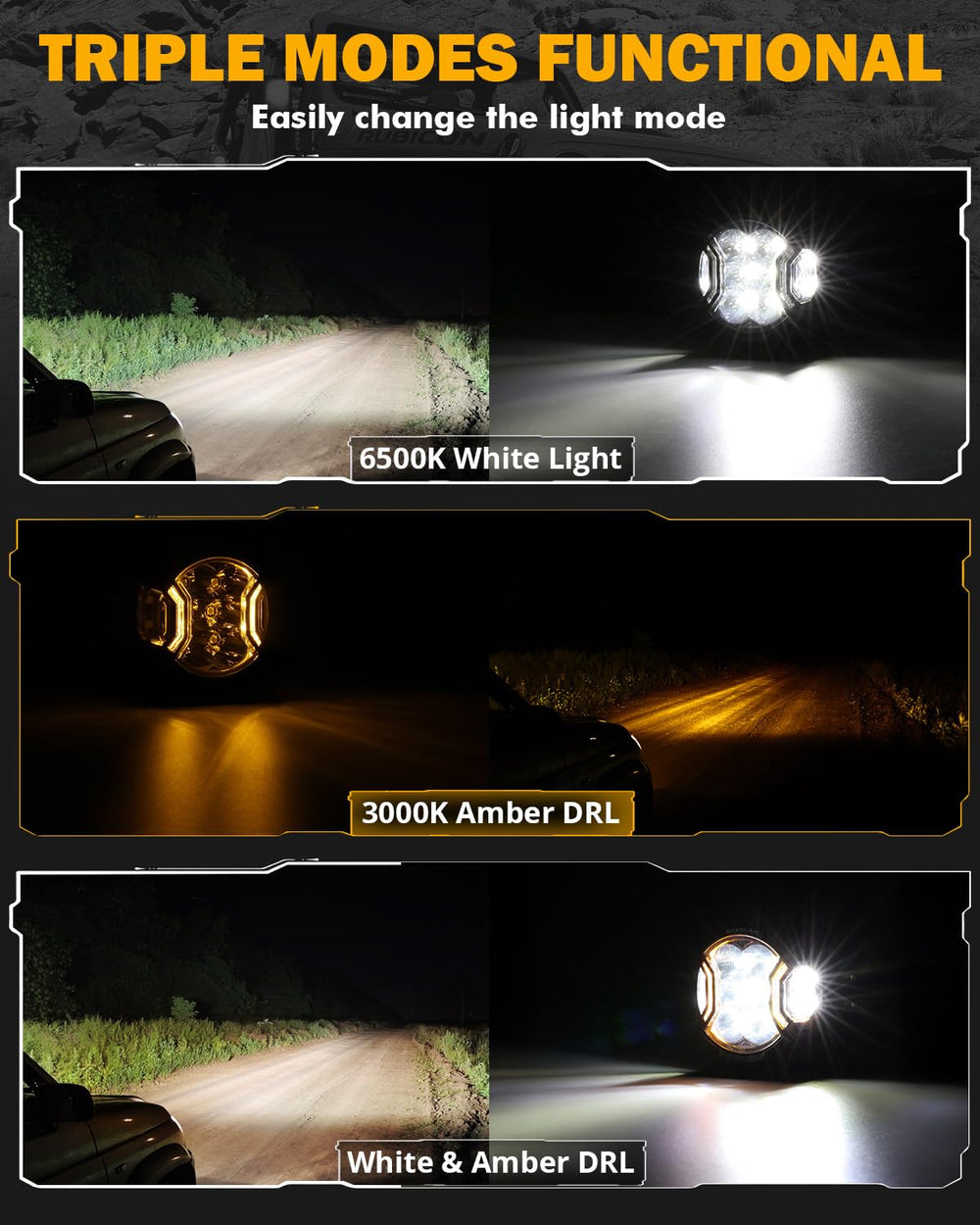 Auxbeam Hyper Spot Beam guides distant lanes at night for safer navigation