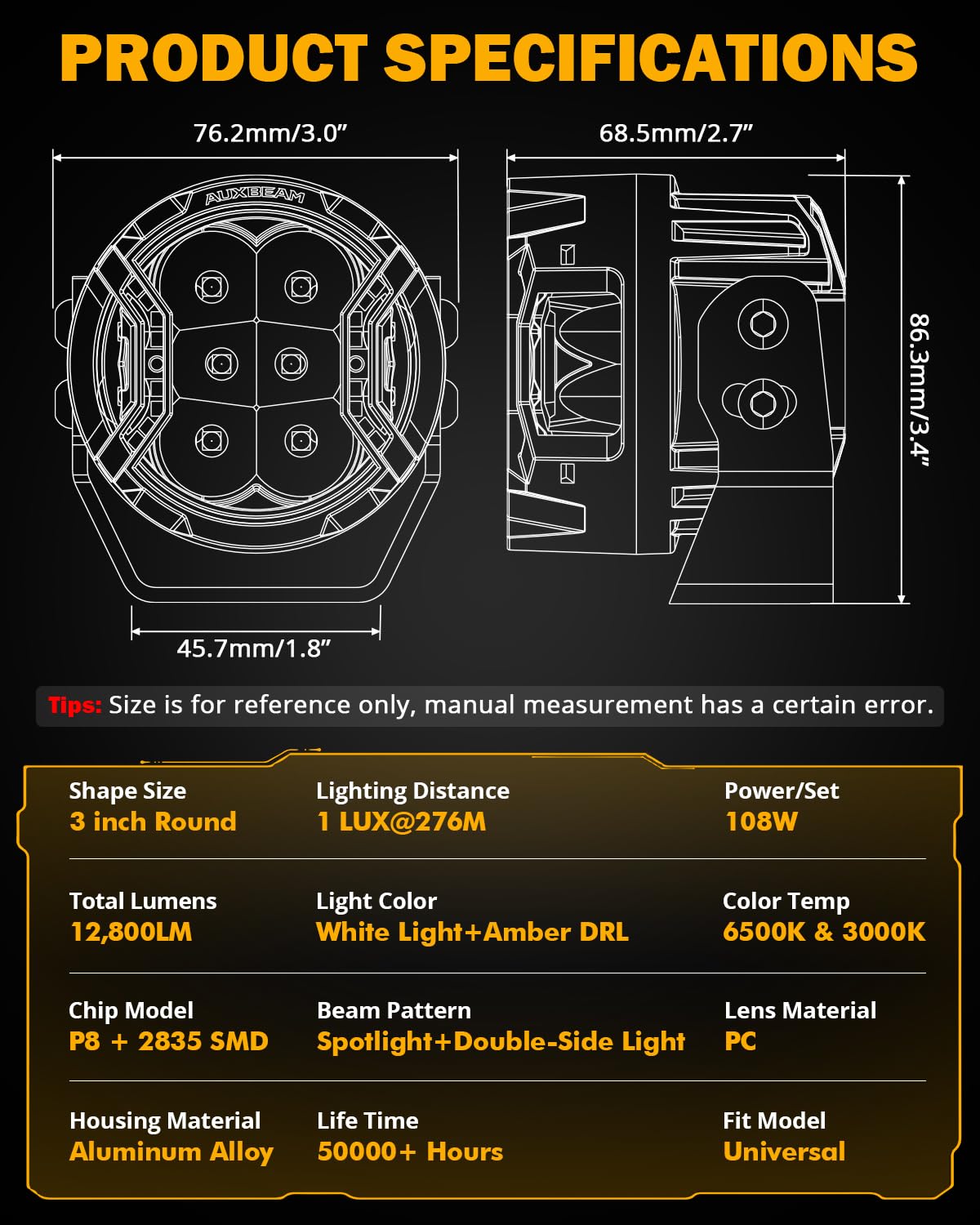 Auxbeam 270-degree coverage improves turning and lighting on wilderness trails
