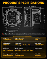 Auxbeam 270-degree coverage improves turning and lighting on wilderness trails