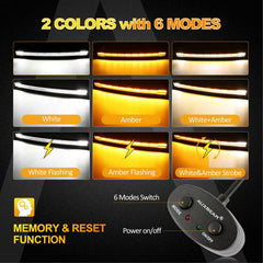 Auxbeam 42-inch LED light bar amber mode enhances fog penetration