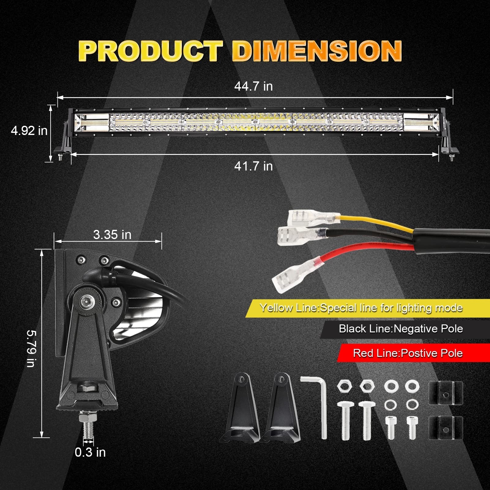 Auxbeam 42-inch LED light bar IP68 waterproof design withstands mud and rain