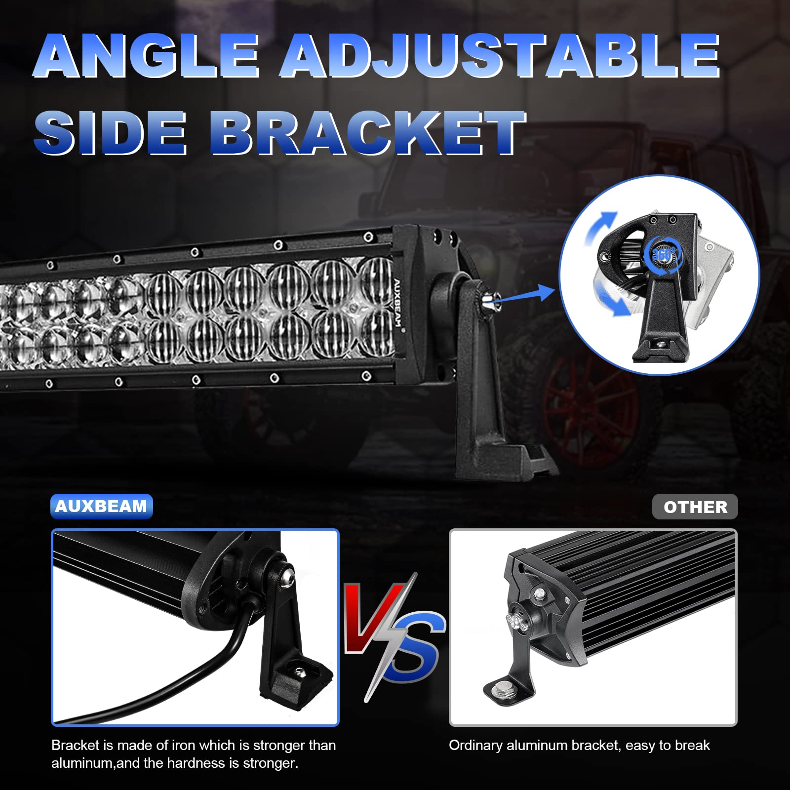 Auxbeam IP68 sealed design withstands rain, fog, and tough weather conditions