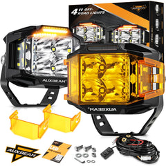 Auxbeam 4-inch pod light front-facing beam improves night visibility