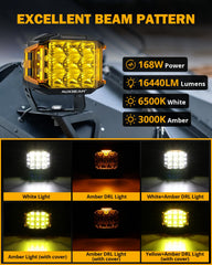 Auxbeam 5-inch LED pod side-shooter-light enhances peripheral visibility.