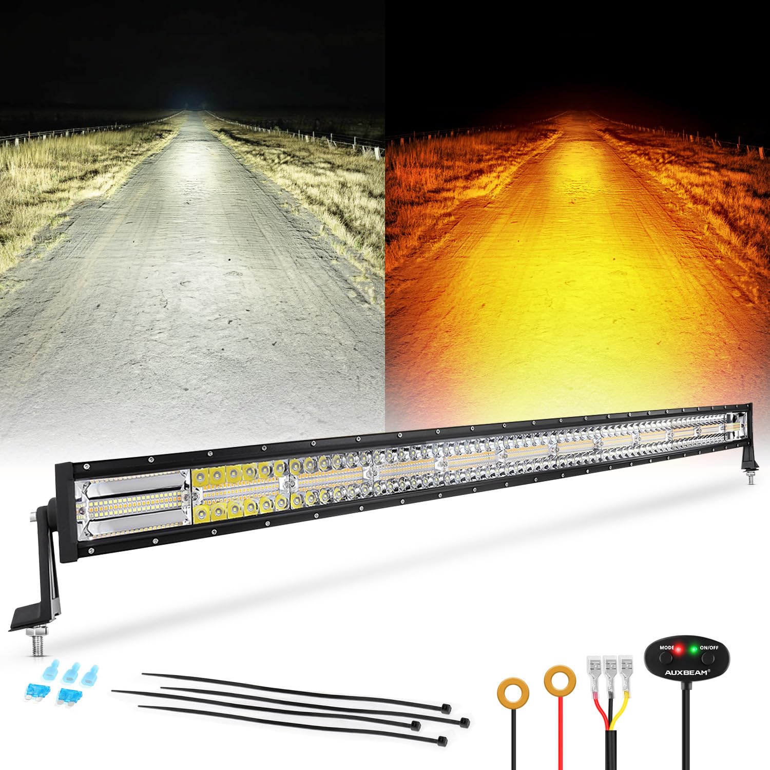 Auxbeam 50-inch light bar front view for off-road visibility