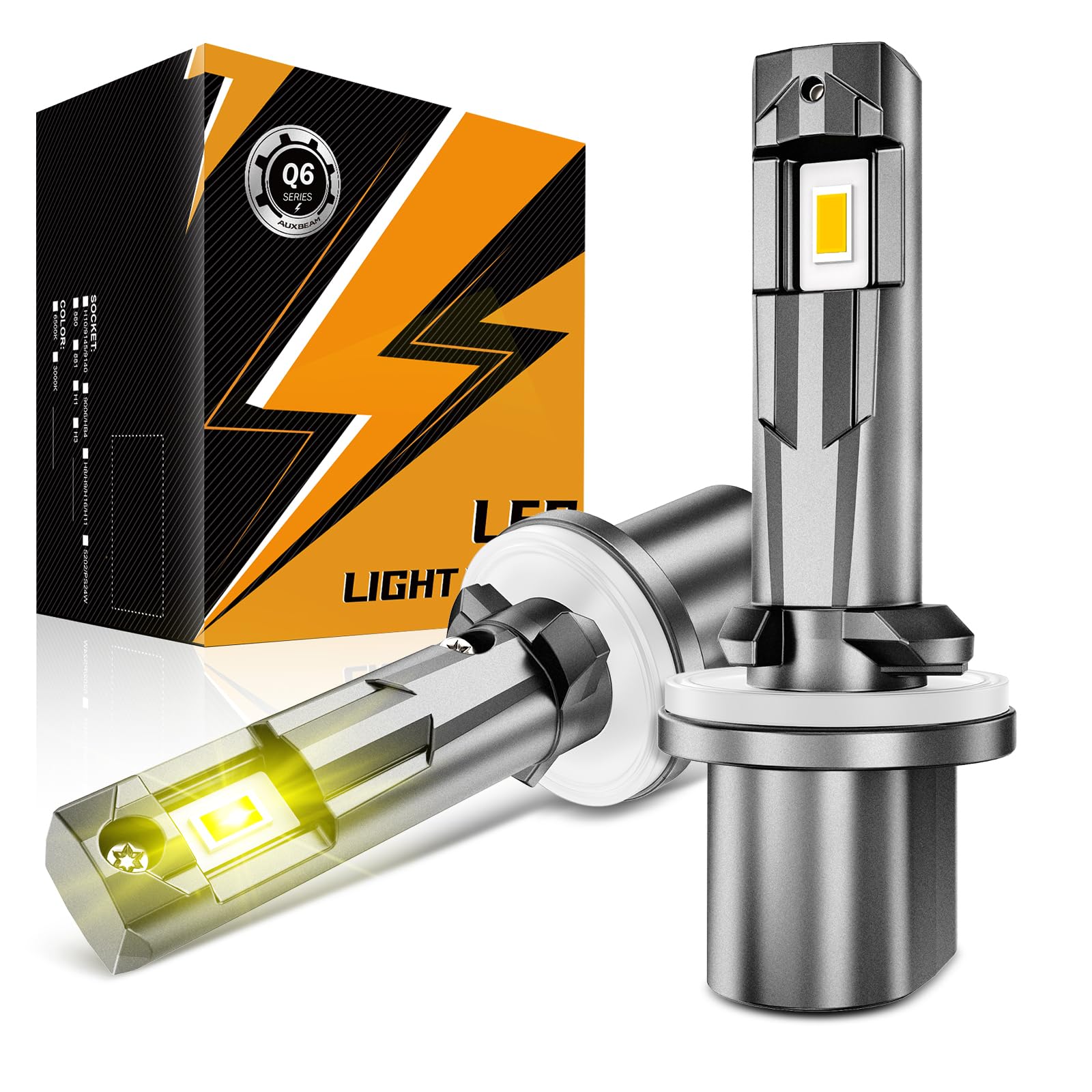 Auxbeam 880 fog light with 3000K golden-yellow beam for clearer fog visibility