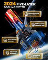 Auxbeam 6500K color temperature provides bright, clear night illumination.