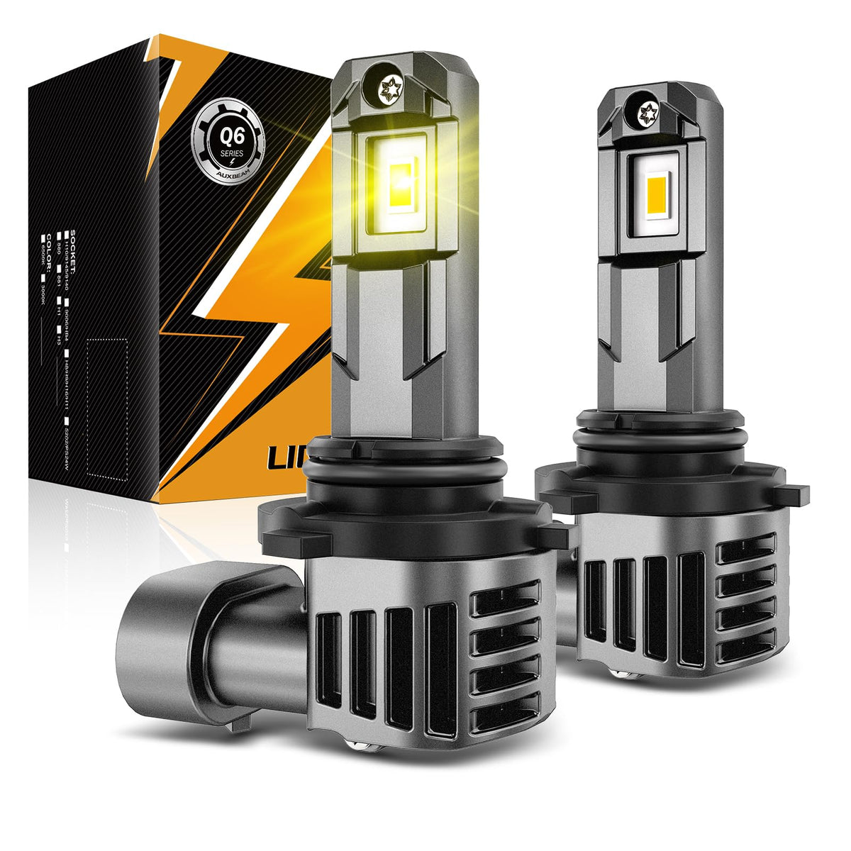 Auxbeam 9006 fog light with 3000K golden yellow improves fog visibility and contrast.