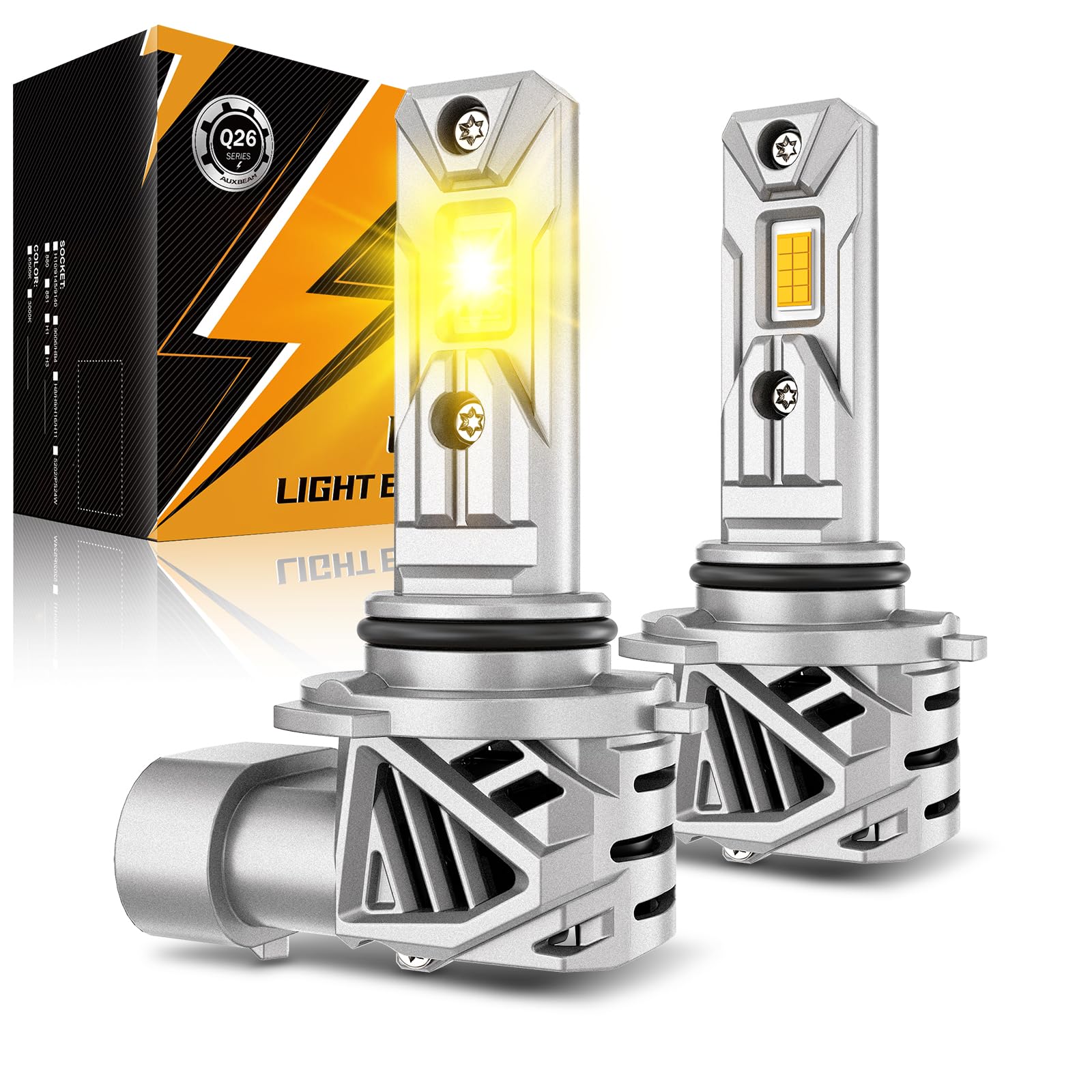 Auxbeam 9006 fog light assembly improves fit and clear front illumination.