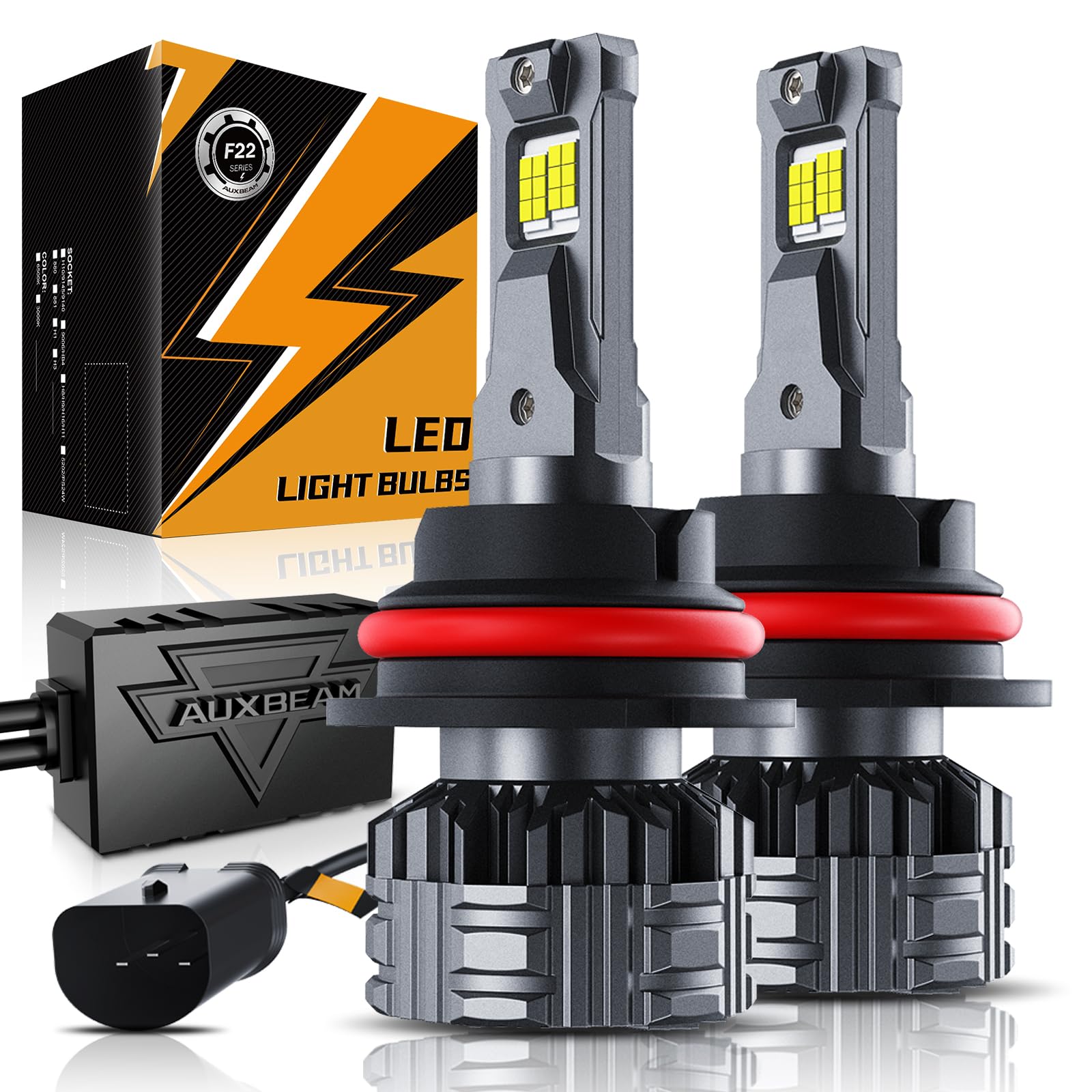 Auxbeam 9007 HB5 fog light front view with bright, wide illumination for safer driving