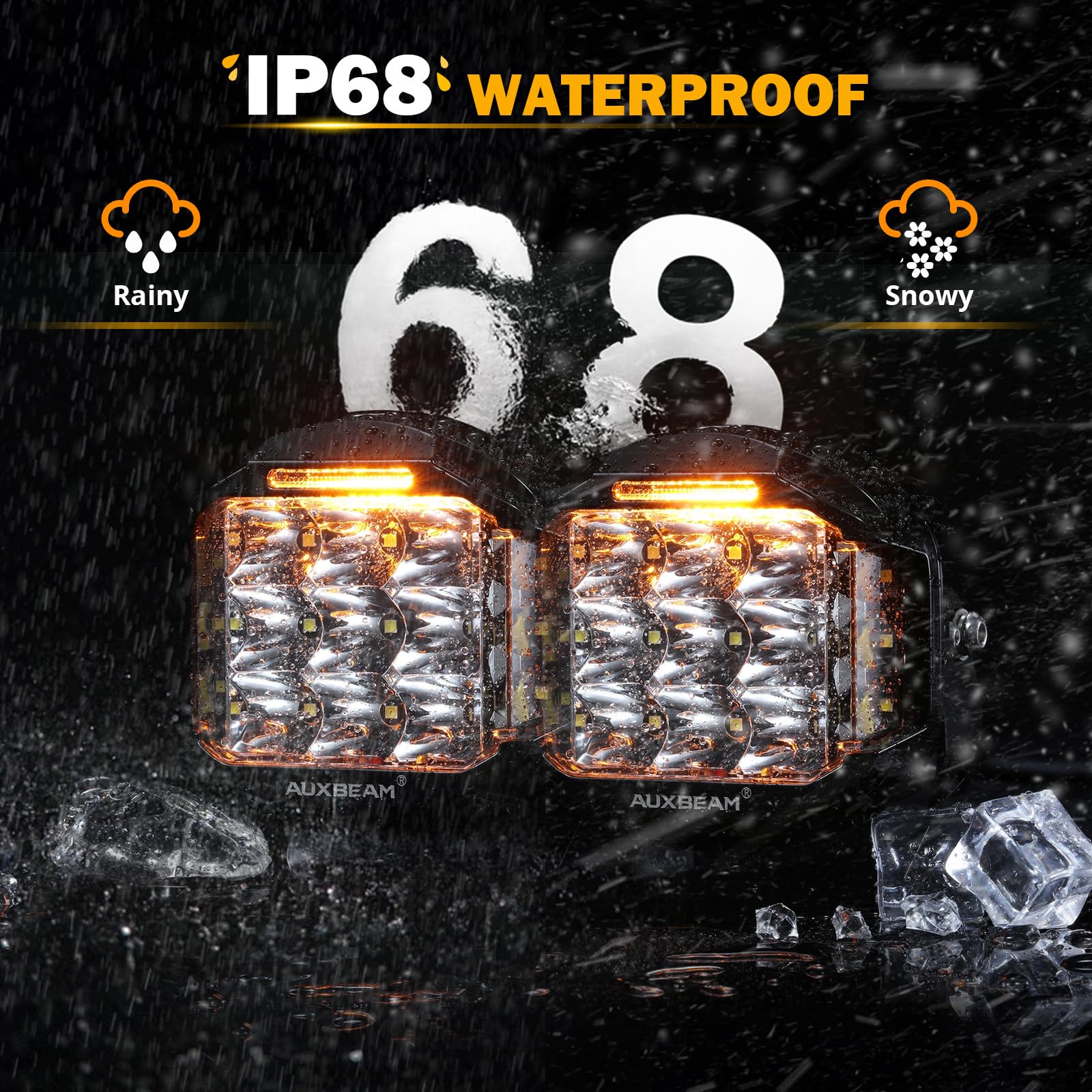 Auxbeam aluminum housing with efficient cooling extends light life.