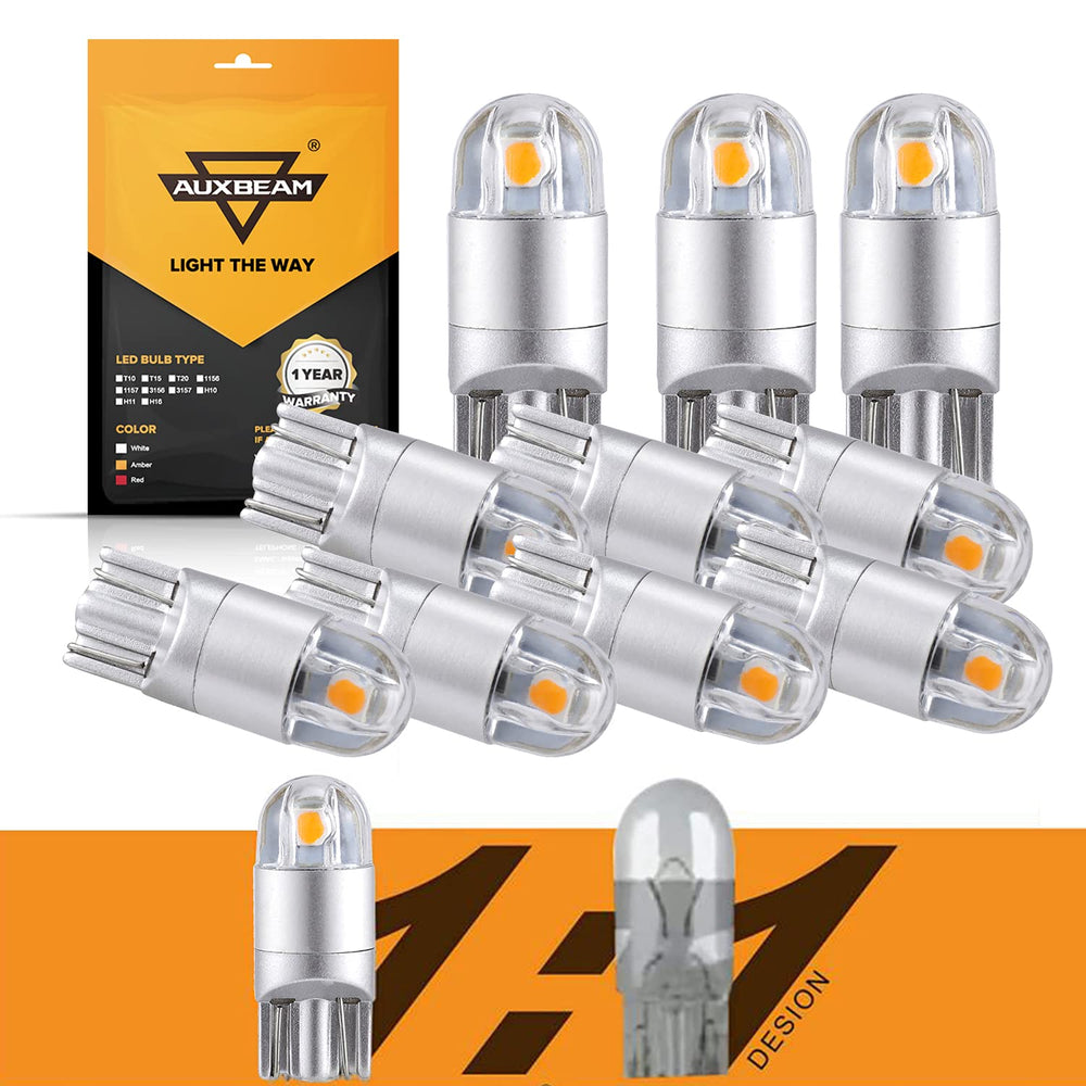 Auxbeam amber 194 front marker light boosts visibility with crisp daylight-like glow.
