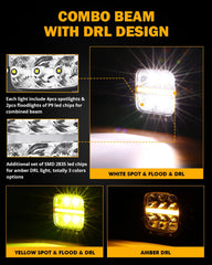 Auxbeam amber light cover enhances color customization and amber DRL.