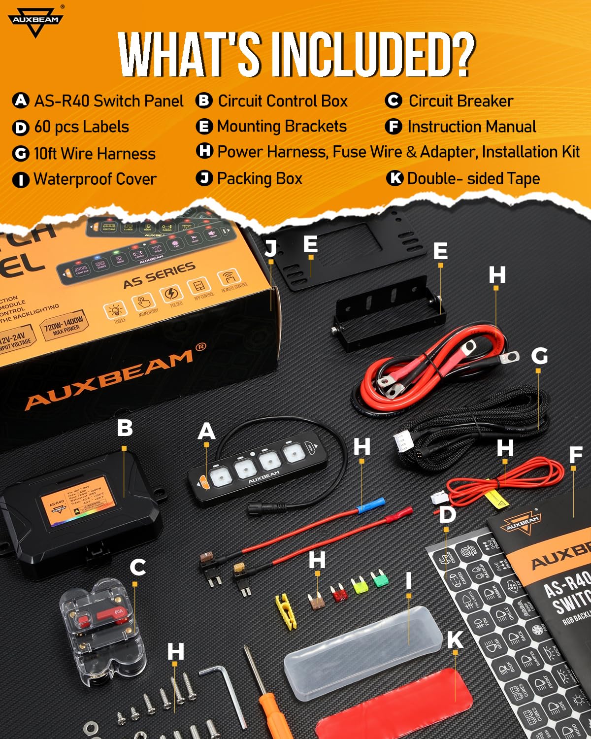 Auxbeam AS-R40 waterproof cover protects electronics from splashes and dust.